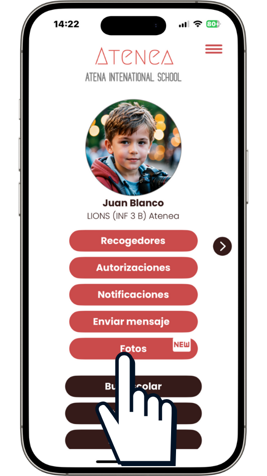 Botó Fotos a la pantalla d'inici