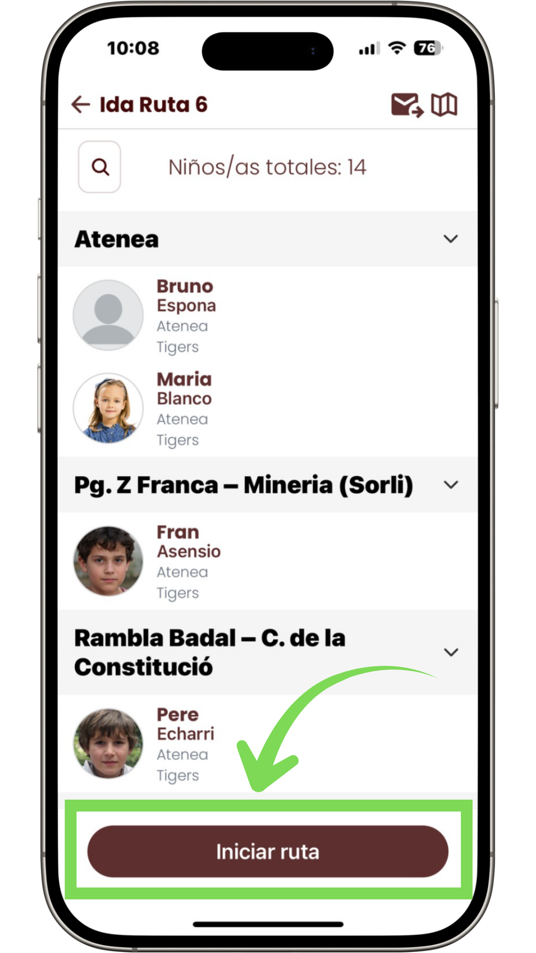Llistat d'alumnes a la vista