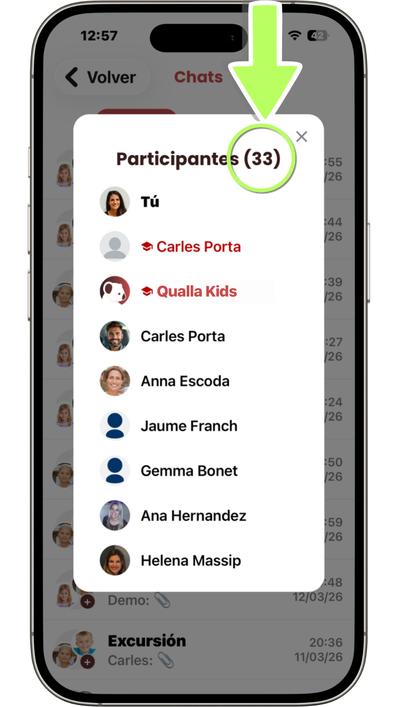 Veure participants del xat