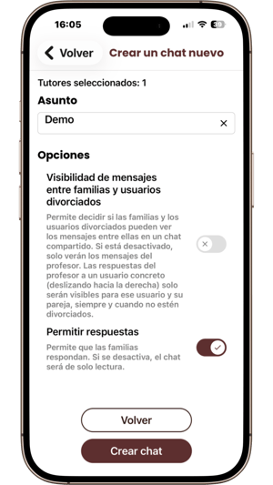 Configuración xat Qualla Kids respuestas familias