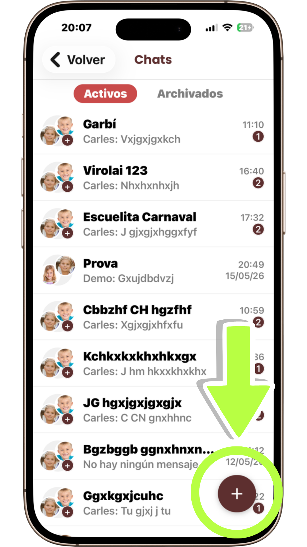 Crear un nuevo chat