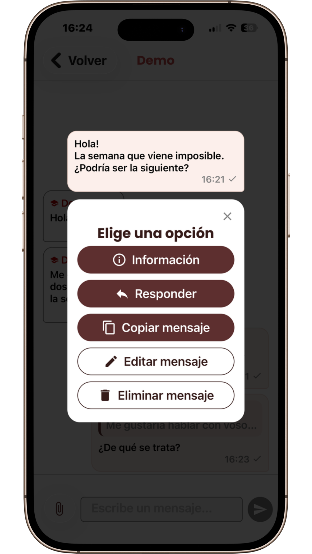 Mensajería del chat de Qualla Kids